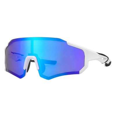 Fahrradbrille Rockbros 10183 polarisiert UV400 Sportbrille weiß/blau inkl. Etui