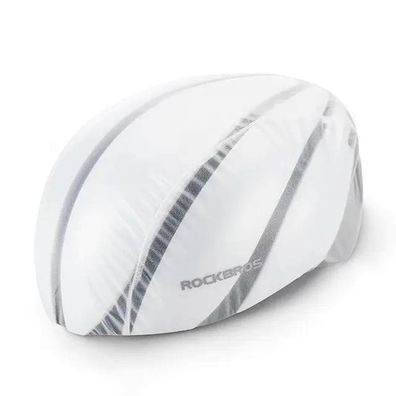 Helm-Regenschutz Rockbros 20001W Fahrradhelm Ueberzug wasserdicht weiss