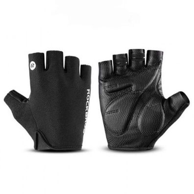 Fahrradhandschuhe Rockbros S106BK Halbfinger Größe M schwarz gepolsterte Handfläche