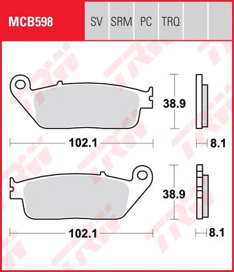 TRW Bremsbelag "MCB 598"Satz