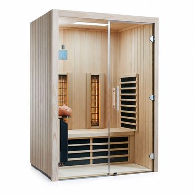 Infraworld TrioSol Glas 145 Tanne RG Infrarotkabine 145x112 cm mit 2 ABC-Strahler Sa