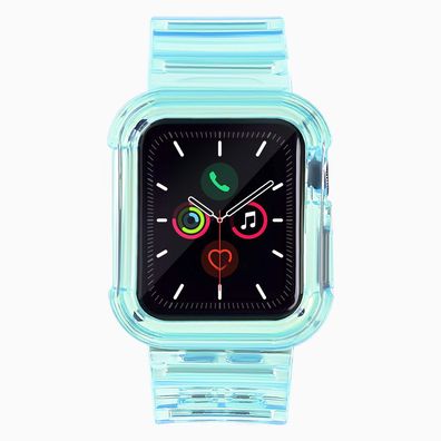 Uhrenarmband mit Gehäuse für Apple Watch 40 mm - Hurtel Strap Light Set, TPU, Blau