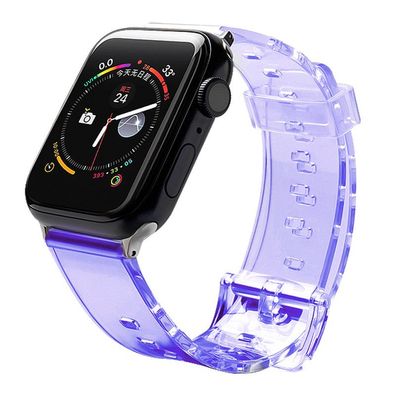 Silikonarmband Strap Light für Apple Watch 42/44 mm - TPU transparent Lila