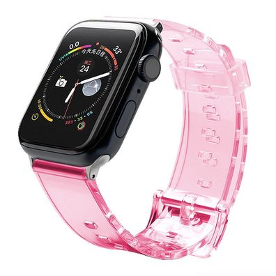 Silikonarmband Strap Light für Apple Watch 38/40 mm TPU verstellbar 155-219 mm Rot