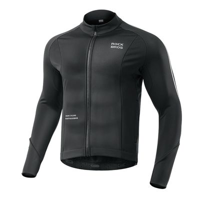 Fahrradjacke Rockbros Winter Langarm XL Schwarz mit Fleecefutter und Reflektoren