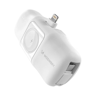 Powerbank Wozinsky WF16-YLS 5000 mAh 15 W mit Lightning und Apple Watch Ladepad weiß