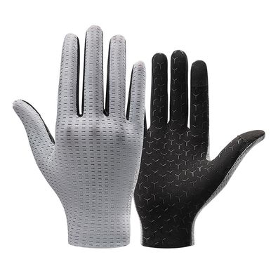 Fahrradhandschuhe Rockbros Vollfinger Touchscreen atmungsaktiv Größe M Grau