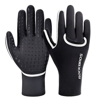 Fahrradhandschuhe Rockbros 1631000705 Gr. XXL wasserabweisend Vollfinger Schwarz