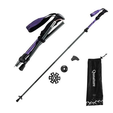 Trekkingstock Qunature 60000601 Aluminium 7075 faltbar 110-130 cm Schwarz Lila