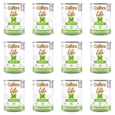 Nassfutter für Hunde Calibra LIFE Sensitive Kaninchen 12 x 400 g