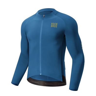 Radtrikot Rockbros YDWT020 Diamond Langarm Größe XS blau Fleece-Innenseite