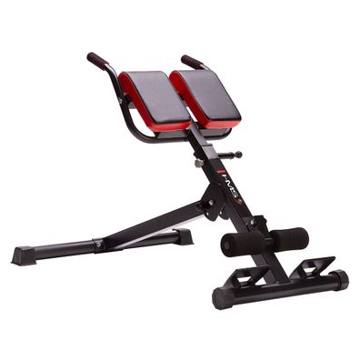 Rückentrainer HMS LR8310 Hyperextension verstellbar bis 150 kg Stahl schwarz rot