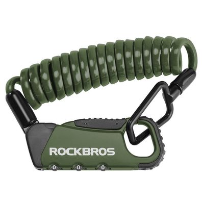 Fahrradschloss Rockbros RBK6N Zahlenschloss 3-stellig Spiralkabel 120 cm Grün