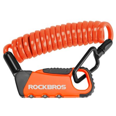 Fahrradschloss Rockbros RBK6N Zahlenschloss 120 cm Spiralkabel Orange