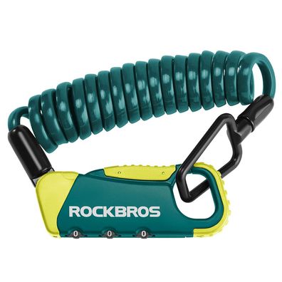 Fahrradschloss Rockbros RBK6N Zahlenschloss 120 cm Spiralkabel Tuerkis