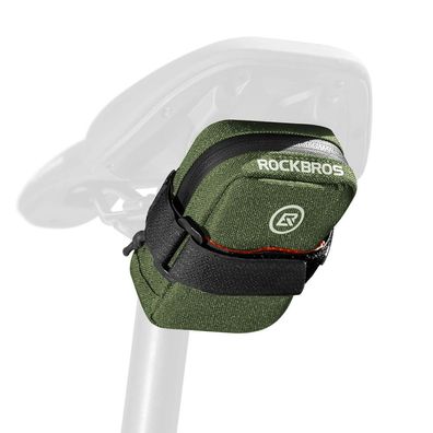 Fahrrad-Satteltasche Rockbros F006 0,35 l grün mit Reflexstreifen