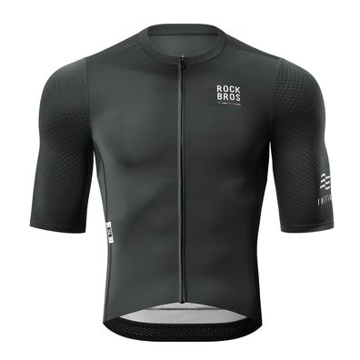 Radtrikot Rockbros ROAD TO SKY Herren Gr. L Schwarz Kurzarm mit 3 Rückentaschen