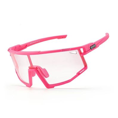 Radbrille Rockbros SP258 ROAD TO SKY photochrome Gläser TR90 Rahmen pink