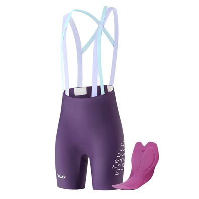 Damen Radhose Rockbros YDDK017-1 TVI mit Trägern und Sitzpolster Größe M Lila
