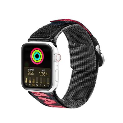 Uhrenarmband Dux Ducis Outdoor für Apple Watch 42-49 mm Nylon schwarz/rot