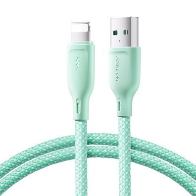 Ladekabel Joyroom S-A34 USB-A auf Lightning 1 m 3A Nylon geflochten grün