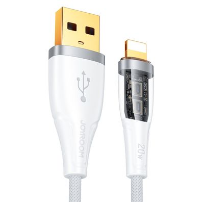 USB Ladekabel Joyroom S-UL012A3 USB-A auf Lightning 2,4 A 1,2 m weiss geflochten