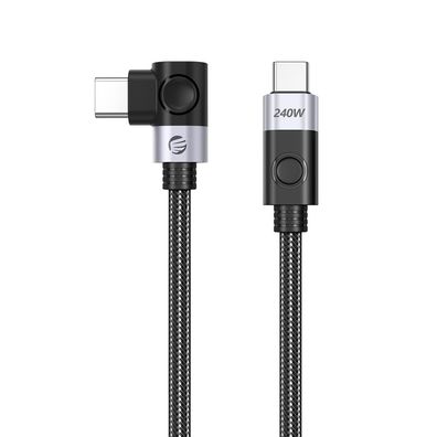 USB-C Ladekabel Orico CW240 240W PD 2 m gewinkelt Nylon schwarz