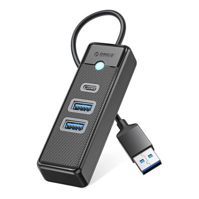 USB-Hub Orico PWC2U-U3 3 Ports, 2x USB-A 3.0 und 1x USB-C 3.0, 1,8 m Kabel, Schwarz