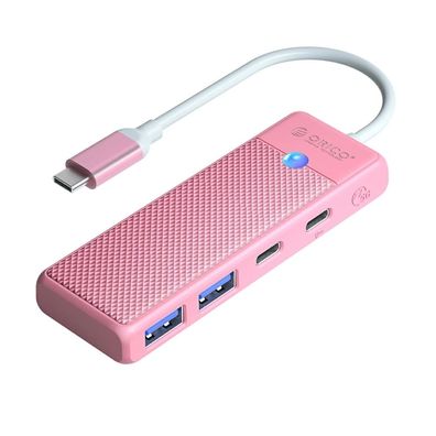 USB-C Hub Orico PAPW2AC-C3 4 Ports, USB-A 3.0, PD 100 W, 0,15 m Kabel, Pink