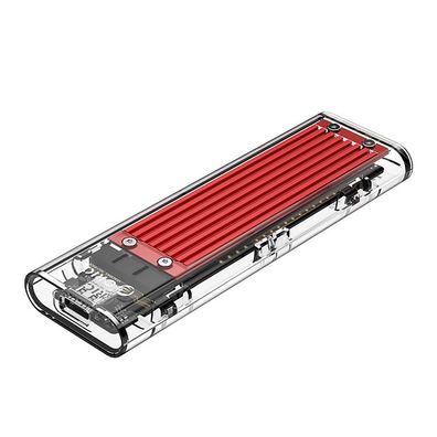 SSD Gehäuse Orico TCM2-C3 für M.2 NVMe, USB-C 10 Gbit/s, transparent/rot