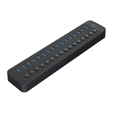 USB-Hub Orico CT2U3-16AB 16x USB-A 3.0 mit Einzelschaltern 78 W Netzteil Schwarz
