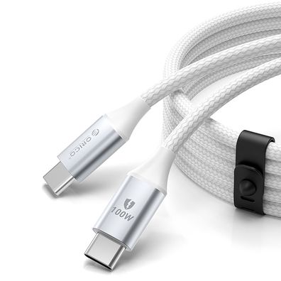 USB-C Ladekabel Orico CDX 100W Power Delivery 1 m Nylon Weiß