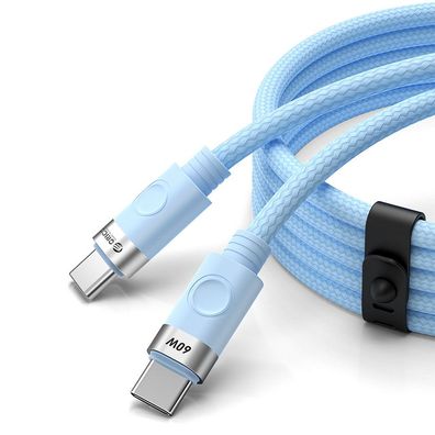 USB-C Ladekabel Orico CDX 60W Power Delivery 1 m Nylongeflecht Blau