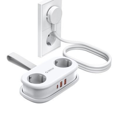 Steckdosenleiste Orico AP3 GaN 5in1 2x Schuko 2x USB-A 1x USB-C 20W PD weiß