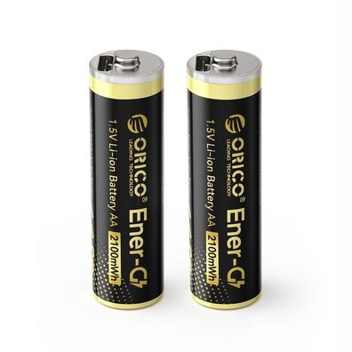 Akku AA Orico Ener-G EG5C 1,5 V 2100 mWh Lithium USB-C wiederaufladbar 2 Stück