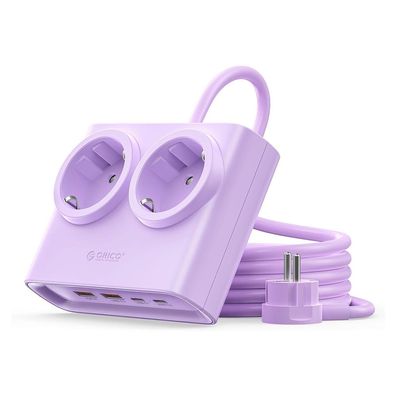Steckdosenleiste Orico PDC25 6-fach 2x Schuko 2x USB-A 2x USB-C 25W Lila 1,6 m