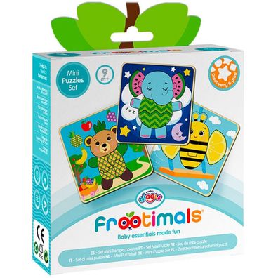 Holzpuzzle mit drei Motiven Bär Elefant Biene