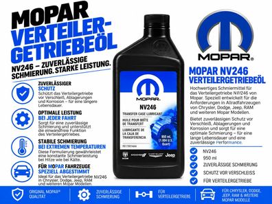 Ausgleichsgetriebeöl Verteilergetriebe MS-9602 NV246 (Inhalt 946ml) Mopar