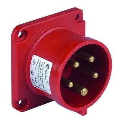 CEE Einbaustecker gerade 5P 16A 400V IP44 75x75