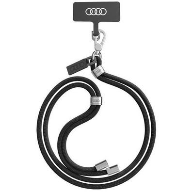 Handy Umhängeband Audi Phone Lanyard 120 cm Nylon schwarz universal
