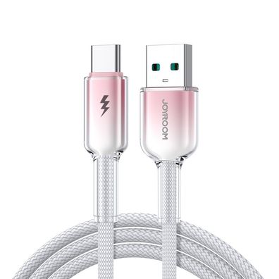 USB-Kabel Joyroom S-A42 Crystal Clear USB-A auf USB-C 1,2 m 3A Weiß