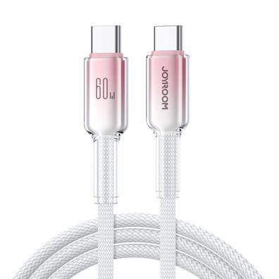 USB-C Kabel Joyroom S-A42 Crystal-Clear 60 W 1,2 m weiß Nylongeflecht