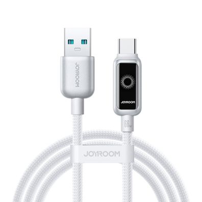 USB-Kabel Joyroom S-A55 StarFlight 66W USB-A auf USB-C 1,2 m LED Weiß