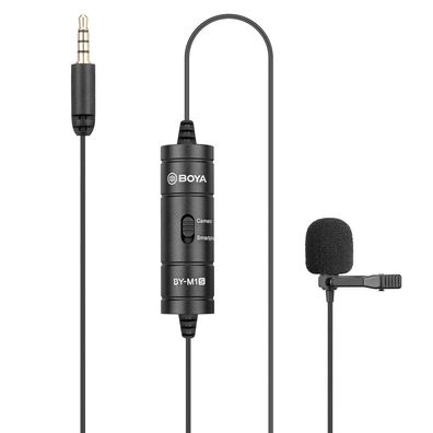 Ansteckmikrofon BOYA BY-M1S Lavalier 6 m Kabel 3,5 mm Klinke schwarz