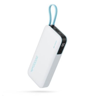 Powerbank Cuktech CUKP200NGLLG 20000 mAh 55 W mit USB-C-Kabel Weiß