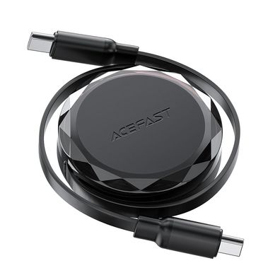 USB-C Ladekabel Acefast C13-03 einziehbar 60 W Power Delivery 0,8 m Schwarz