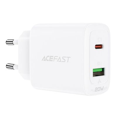 Wandladegerät Acefast A25 20W USB C und USB A, PD QC 3.0 PPS, weiß