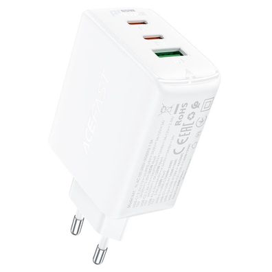 GaN Ladegerät Acefast A41 65 W 2x USB-C + USB-A PD PPS QC4+ weiß