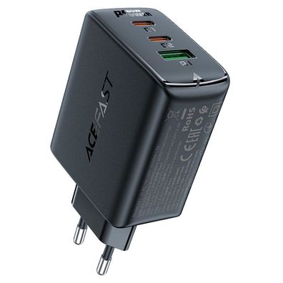 Schnellladegerät Acefast A41 GaN 65W, 2x USB-C + USB-A, PD/PPS/QC4 + , schwarz