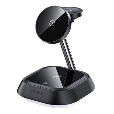 Ladestation Acefast E16 3in1 induktiv 15W für Handy Uhr Kopfhörer Schwarz